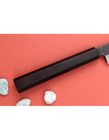 Hatsukokoro Shirasagi 30 cm coltello giapponese yanagiba kiritsuke fatto a mano con manico in ebano