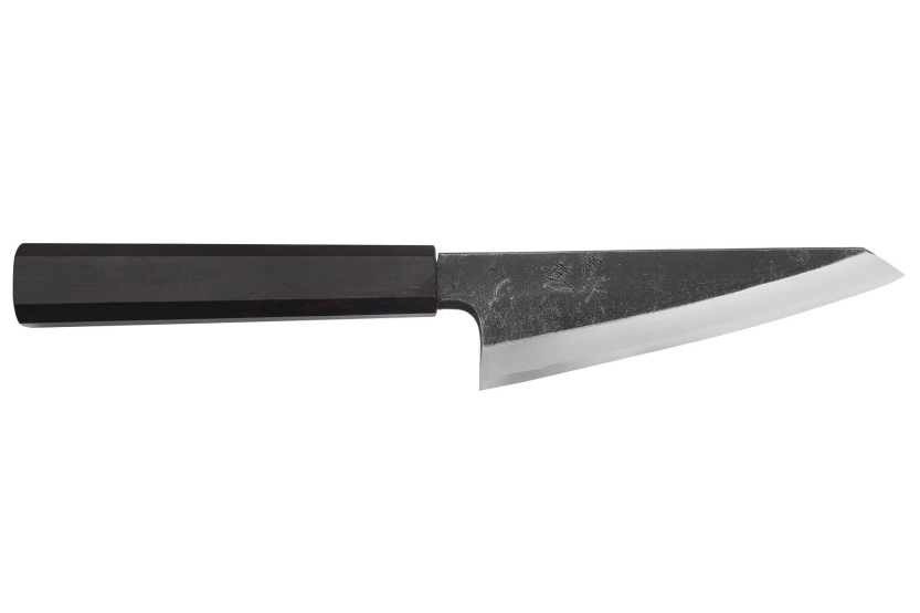 Hatsukokoro Shirasagi 15cm Honesuki cuchillo artesano japonés mango de ébano