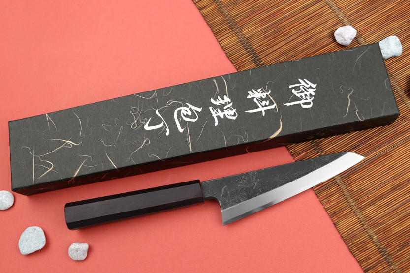 Hatsukokoro Shirasagi 15cm Japanese honesuki knife with ebony handle