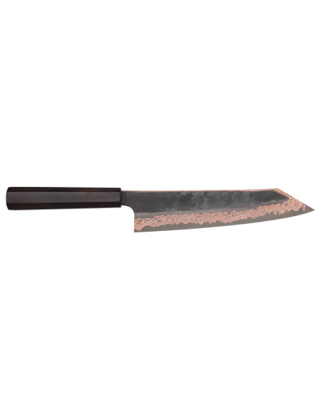 Hatsukokoro Yorokobi Kurouchi Damaskus kiritsuke kniv 24cm japansk håndlaget
