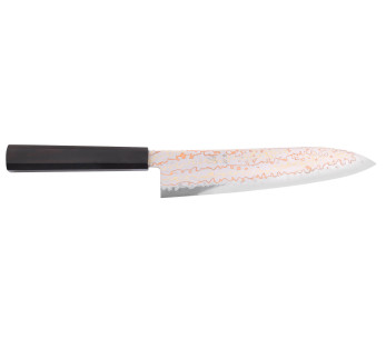 Hatsukokoro Hayabusa Rainbow Damascus 21cm japanilainen kokkiveitsi ' s veitsi