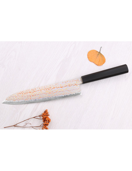 Hatsukokoro Hayabusa Rainbow Damascus 21cm japanilainen kokkiveitsi ' s veitsi