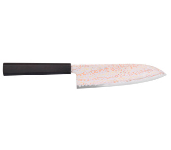 Hatsukokoro Hayabusa Rainbow Damascus 18 cm japansk santoku-kniv