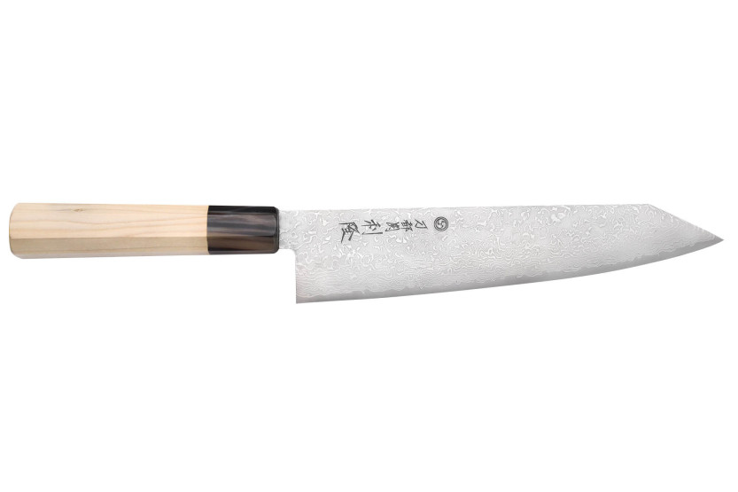 Coltello kiritsuke in damasco Toshitaka Suminagashi SG2 di 21 cm, fatto a mano in Giappone