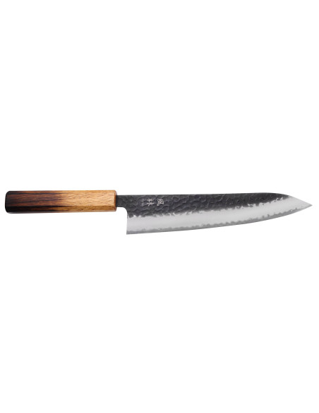 21cm Japanese chef ' s knife Yuzo Black AS burnt oak