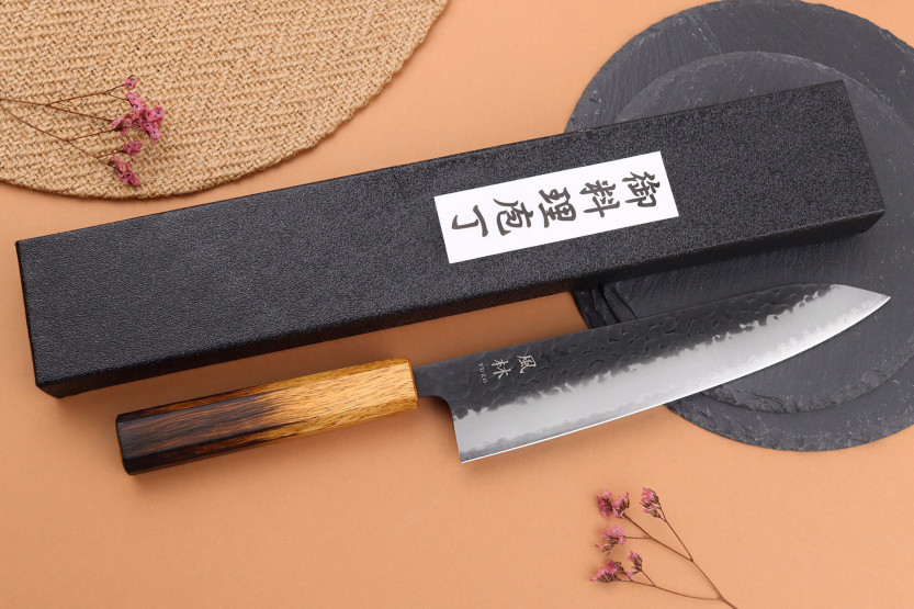 21cm Japanese chef ' s knife Yuzo Black AS burnt oak