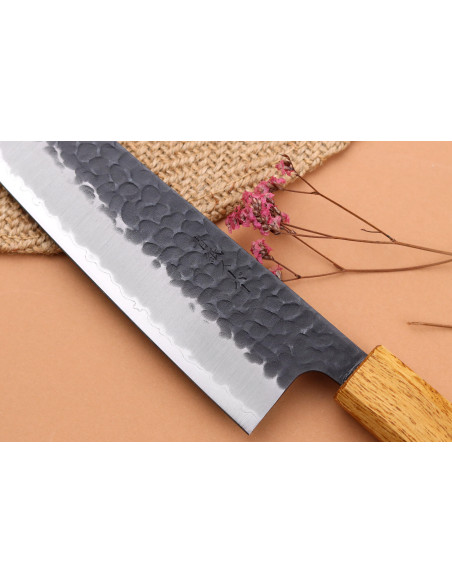 21cm japanilainen kokkiveitsi Yuzo Black AS poltettu tammi 21cm japanilainen kokkiveitsi Yuzo Black AS poltettu tammi