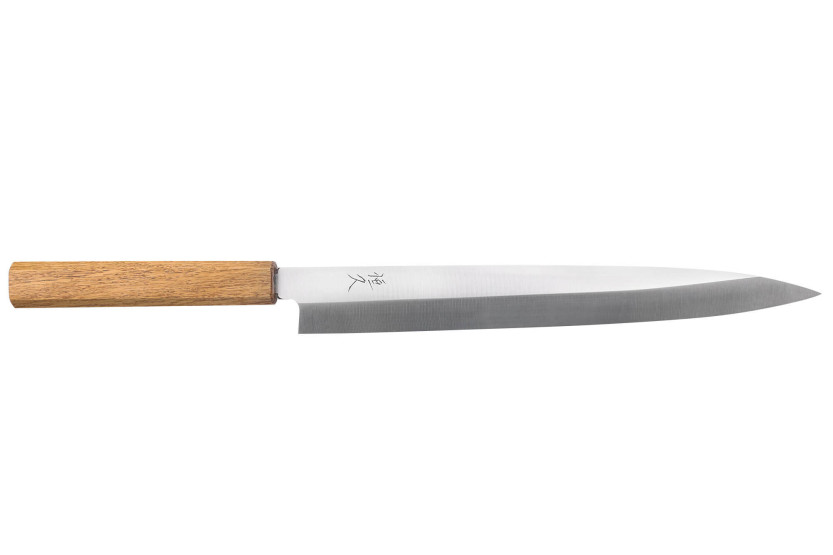 Tsunehisa AUS-8 27cm Japanese craft yanagiba knife with oak handle