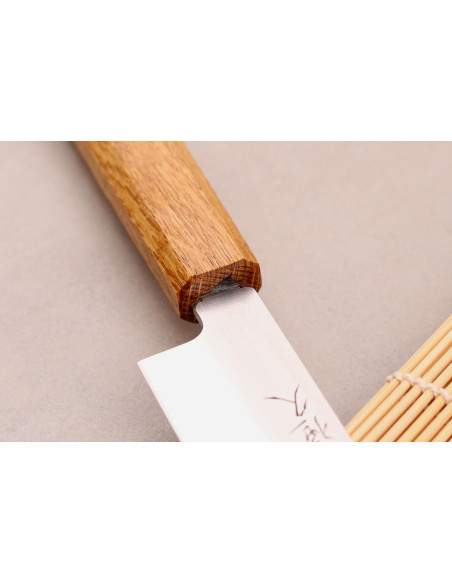 Tsunehisa AUS-8 27cm cuchillo japonés artesanal yanagiba con mango de roble