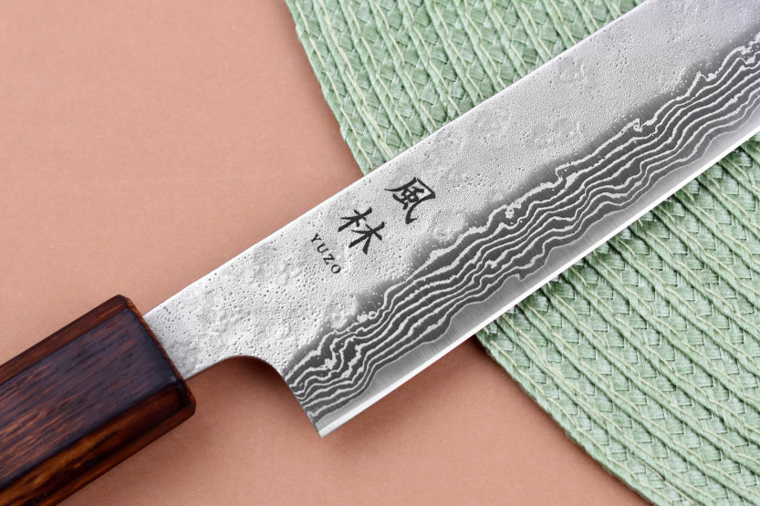 Yuzo Damaskus 440C sujihiki 24cm japansk handgjord kniv