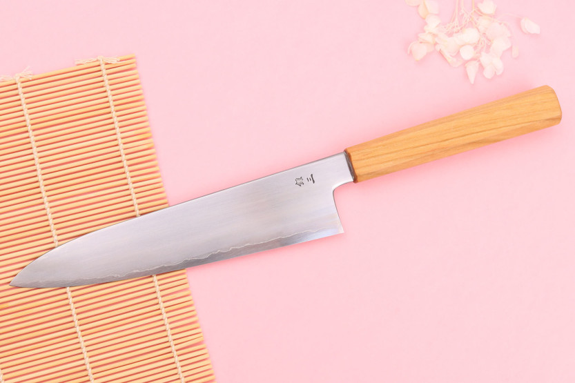 Faca de cozinha japonesa artesanal Kagekiyo Sakura Ginsan 21cm