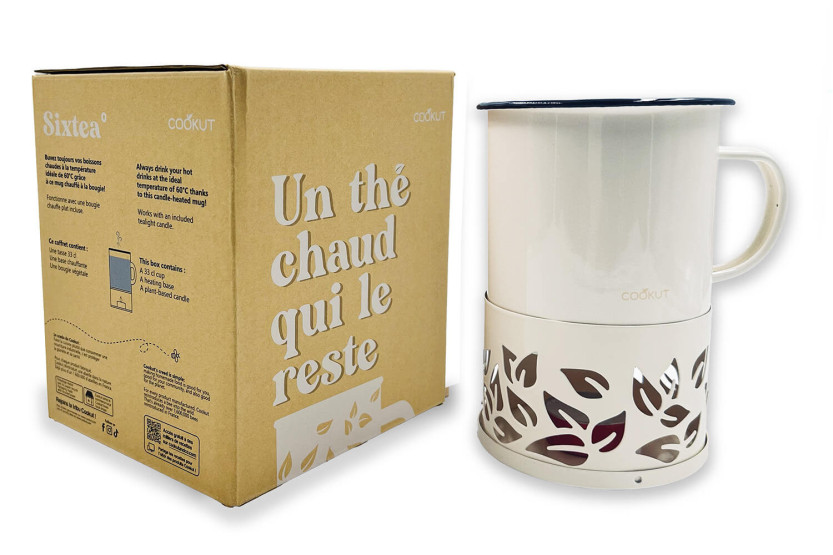 Cookut Sixtea te mugg med vitt ljus
