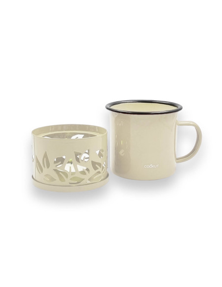 Cookut Sixtea white candle tea mug
