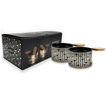 Cookut Lumi ljusraclette-set Les Plus Brillantes stekpanna och spatelset för 2 - Champagne