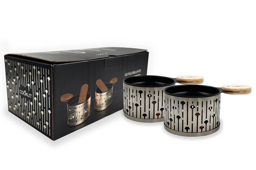 Cookut Lumi Les Plus Brillantes Raclette Set Pfännchen und Spatel für 2 - Champagne
