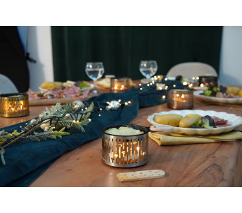 Set per raclette a candela Cookut Lumi Les Plus Brillantes Set di padelle e spatole per 2 persone - Champagne 2