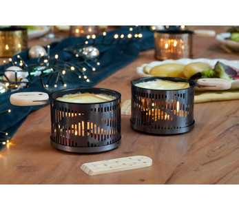 Cookut Lumi lysraclettesett Les Plus Brillantes stekepanne- og stekespadesett for 2 - Onyx sølv 2