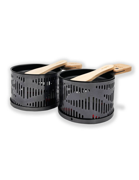 Cookut Lumi lysraclettesett Les Plus Brillantes stekepanne- og stekespadesett for 2 - Onyx sølv