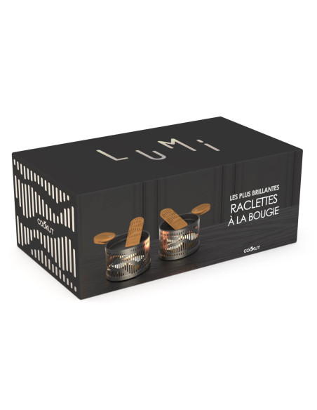 Cookut Lumi candle raclette set Les Plus Brillantes frying pan and spatula set for 2 - Onyx silver