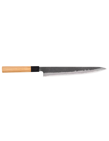 Hinoura Mutsumi Ajikataya Black Nashiji 27cm sujihiki japans handgemaakt mes