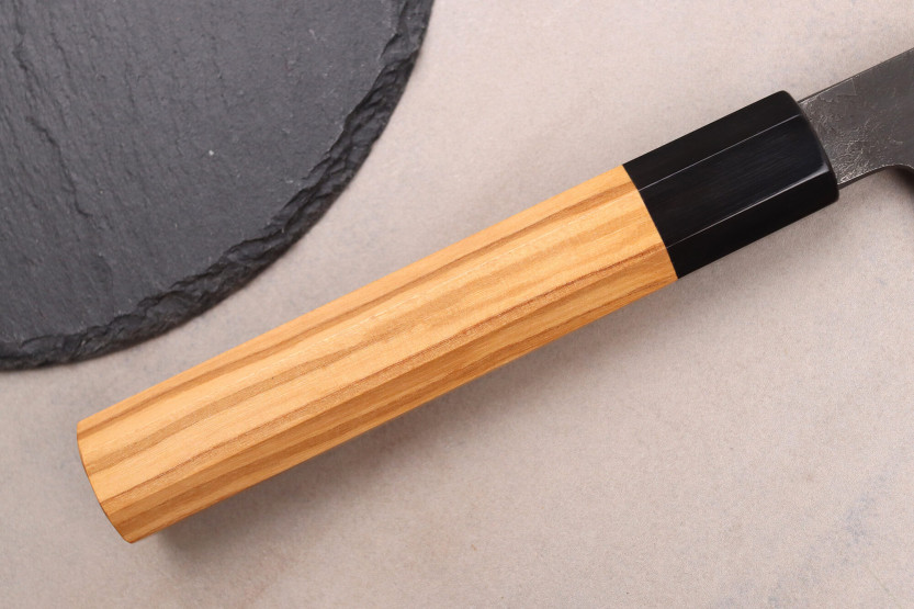 27 cm Hinoura Mutsumi Ajikataya Nero Nashiji Coltello sujihiki giapponese fatto a mano