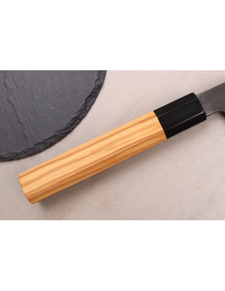 Sujihiki-Messer 27cm japanisch handgefertigt Hinoura Mutsumi Ajikataya Black Nashiji