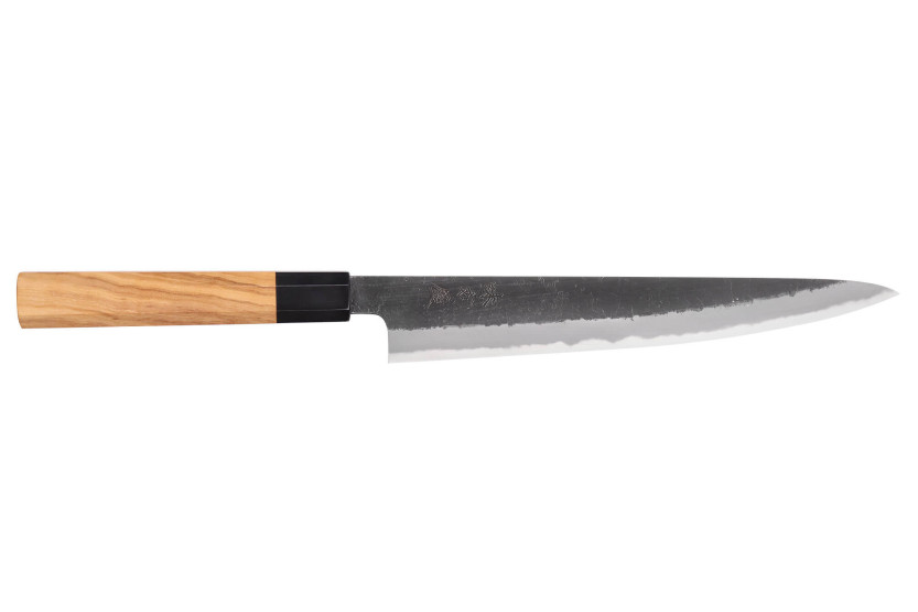 Hinoura Mutsumi Ajikataya Black Nashiji 24 cm japansk håndlavet sujihiki-kniv