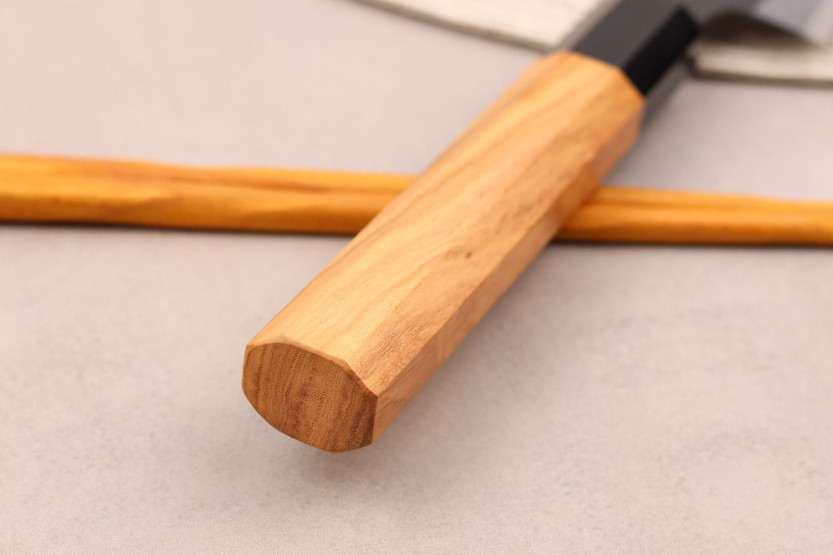 Sujihiki-Messer 24cm japanisch handgefertigt Hinoura Mutsumi Ajikataya Black Nashiji