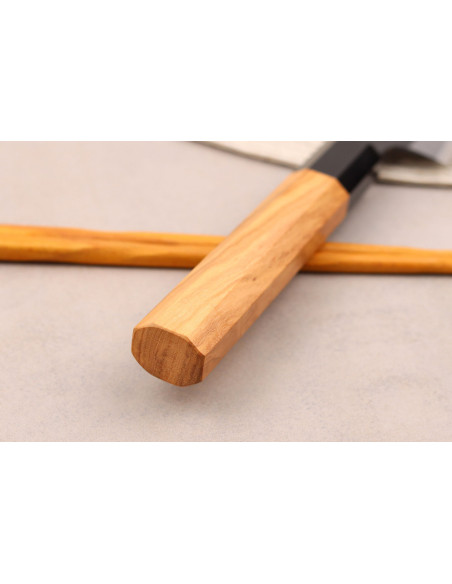 Hinoura Mutsumi Ajikataya Black Nashiji 24cm Japanese handmade sujihiki knife