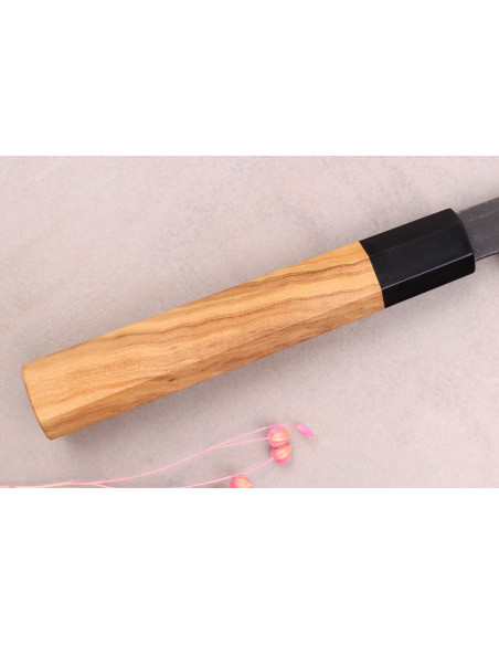Hinoura Mutsumi Ajikataya Svart Nashiji 24cm Japansk handgjord sujihikikniv