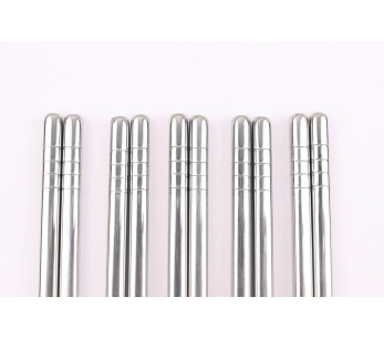 Conjunto de 5 pares de pauzinhos de aço inoxidável Kutoyama 24cm 2