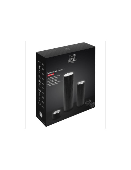 Peugeot Master of Wine Set: Line Reverse Korkenzieher + Line Preserve elektrische Vakuumpumpe