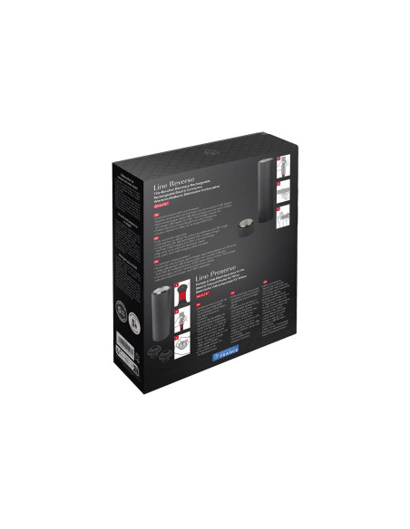 Peugeot Master of Wine-sett: Line Reverse korketrekker + Line Preserve elektrisk vakuumpumpe