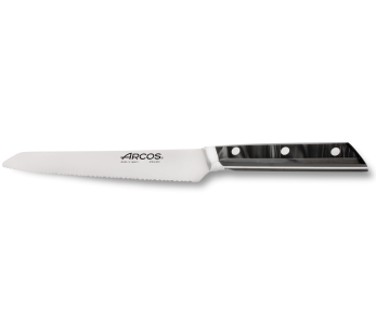 Arcos Eclipse brödkniv 20cm tandat blad svart akrylhandtag pärla