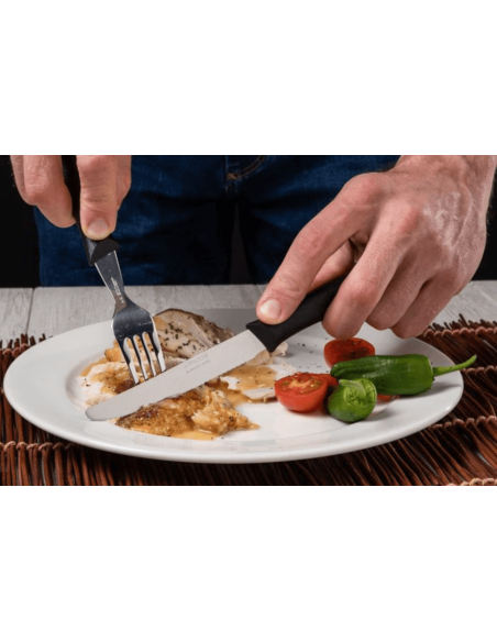 Faca de mesa Arcos Nova 11cm lâmina serrilhada cabo preto