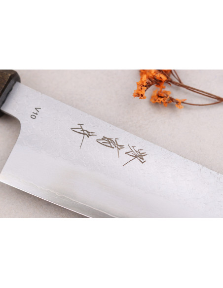 Sakai Kikumori TS10 16,5cm Cuchillo japonés bunka en roble negro
