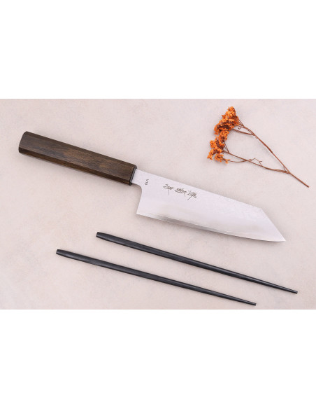 Sakai Kikumori TS10 16.5cm japanilainen bunka veitsi mustasta tammesta