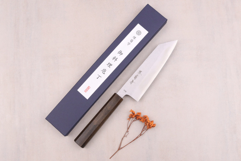 Sakai Kikumori TS10 16.5cm japanilainen bunka veitsi mustasta tammesta