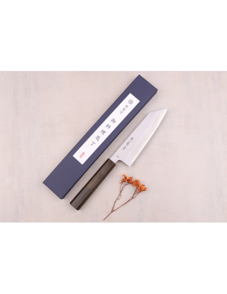Sakai Kikumori TS10 16.5cm japanilainen bunka veitsi mustasta tammesta