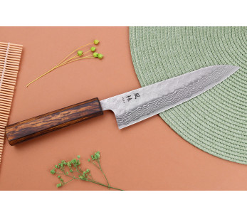 18 cm Yuzo Damascus Tsuchime 440C håndlaget japansk kokkekniv 2