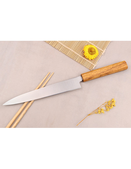 Tsunehisa AUS-8 21 cm coltello giapponese yanagiba fatto a mano con manico in quercia