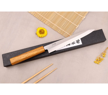 Tsunehisa AUS-8 21 cm japansk yanagibakniv med håndtak av eik 2
