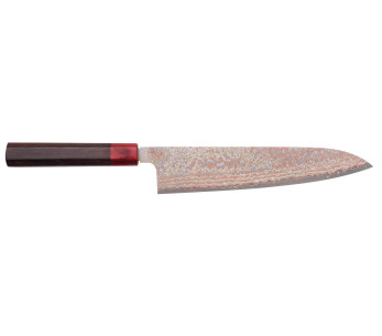 Coltello da cuoco tradizionale giapponese Takeshi Saji VG10 Rainbow Nashiji 24 cm