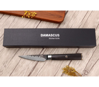 Fukito 9cm Ebony Damascus VG10 skalkniv 2