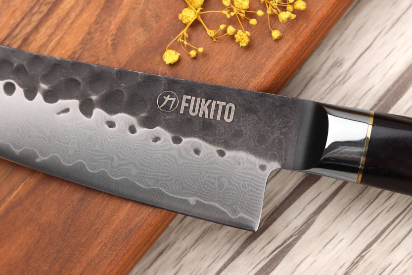 Kiritsuke Messer 15cm Fukito Damaszener-Ebenholz VG10