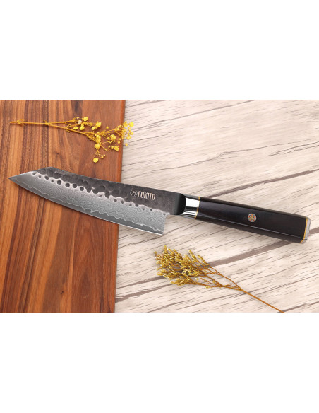 VG10 kiritsuke knife 15cm Fukito Ebony Damascus