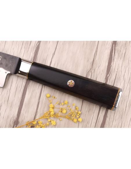VG10 kiritsuke kniv 15cm Fukito Ebony Damaskus