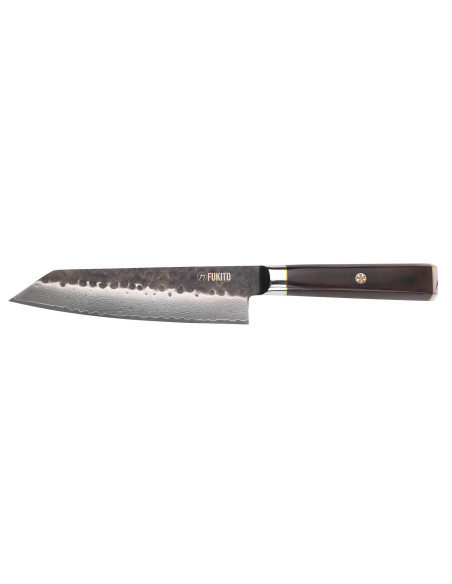 VG10 kiritsuke mes 17cm Fukito Ebbenhout Damascus