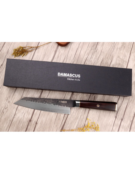 Kiritsuke-Messer 17cm Fukito Damast-Ebenholz VG10