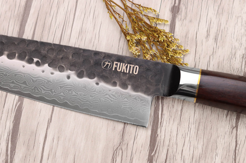 Kiritsuke-Messer 17cm Fukito Damast-Ebenholz VG10